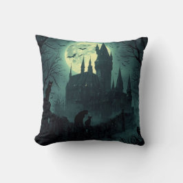 Haunted Castle Halloween Square Pillow Kussen