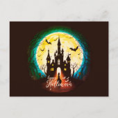 Haunted Castle Happy Halloween Creepy Briefkaart (Voorkant)