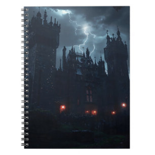Haunted Castle in het nacht storm Notitieboek