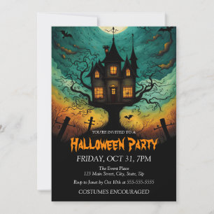Haunted Castle Kostuum Halloween Party Kaart