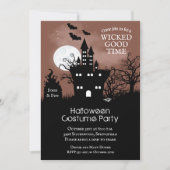 Haunted Castle Spooky Halloween Kaart (Voorkant)