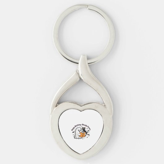 Haunted Cat Trick-or-Behandelaars Oversized T-shir Sleutelhanger (Voorkant)