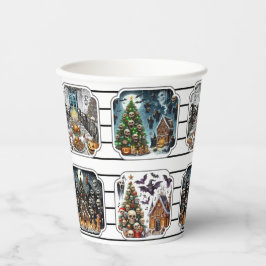 Haunted Christmas Party Cups - set 3 Papieren Bekers
