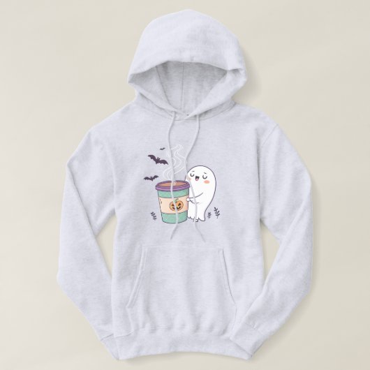 Haunted Coffee Ghost Hoodie - Schattige Halloween- (Design voorkant)