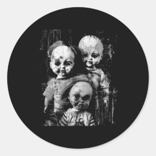 Haunted Creepy Doll Horror Speelgoed Halloween Got Ronde Sticker