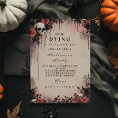 Haunted Crimson Rozen Halloween Night Kaart