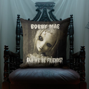 Haunted Doll 80s Horror Film Demon Bezit Kussen