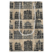 Haunted Dollhouse Gothic Halloween Medium Cadeauzakje (Achterkant)