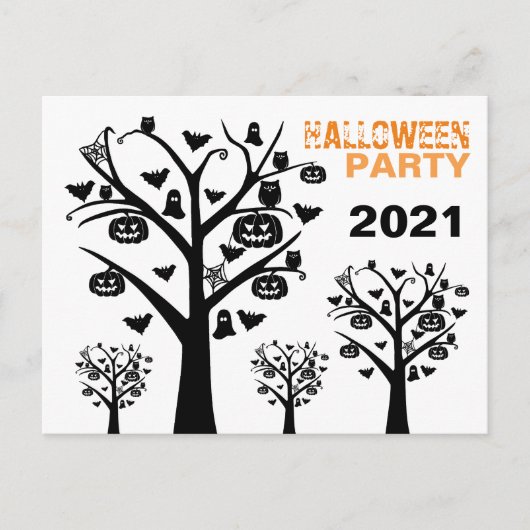 Haunted Forest Halloween Invitation Briefkaart (Voorkant)