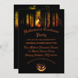 Haunted Forest Halloween Party Kaart