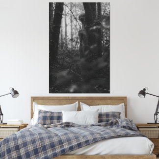 Haunted Forest – Mysterious Shadow in the Woods Canvas Afdruk
