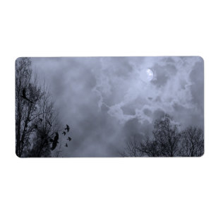 Haunted Full Moon Verzendlabel Sjabloon