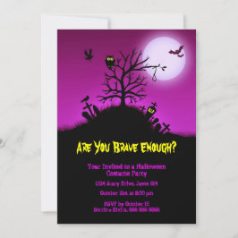 Haunted Grave Yard Halloween Party Kaart