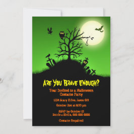 Haunted Grave Yard Halloween Party Kaart