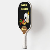 Haunted Halloween Candle Spooky Skull Maple Leaves Pickleball Paddle (Links)