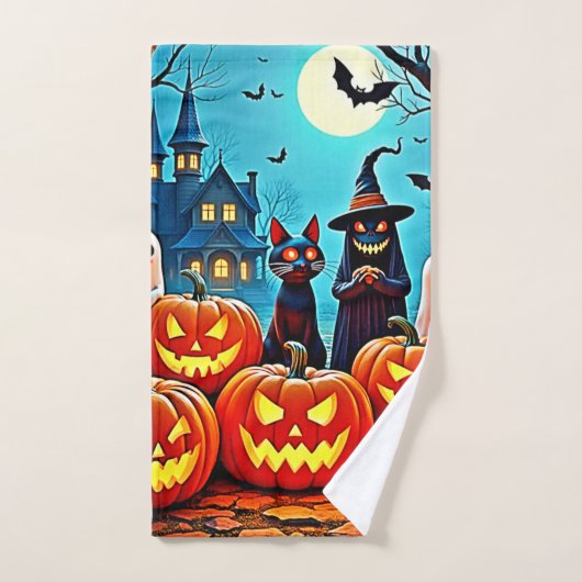 Haunted Halloween conception de nuit (Serviette à main)