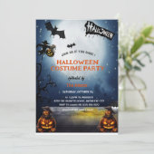 Haunted Halloween Costume Party Invitation  Kaart (Staand voorkant)