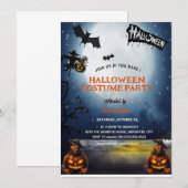 Haunted Halloween Costume Party Invitation  Kaart (Voorkant / Achterkant)