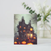 Haunted Halloween House AI Generated Art Briefkaar Briefkaart (Staand voorkant)
