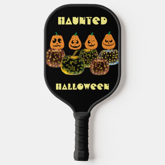 Haunted Halloween Jack O Lantern Herfst Pumpkins Pickleball Paddle (Achterkant)