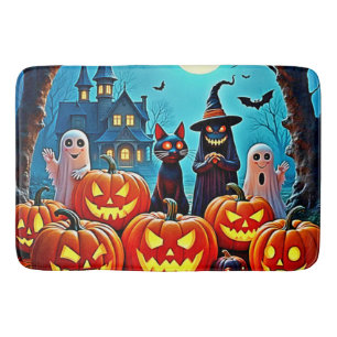 Haunted Halloween Night Design Badmat