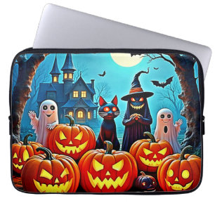 Haunted Halloween Night Design Laptop Sleeve