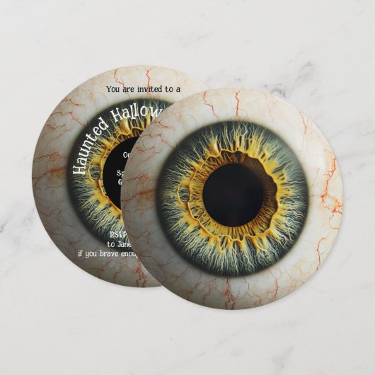 👁️Haunted Halloween Party! Kaart (Voorkant / Achterkant)
