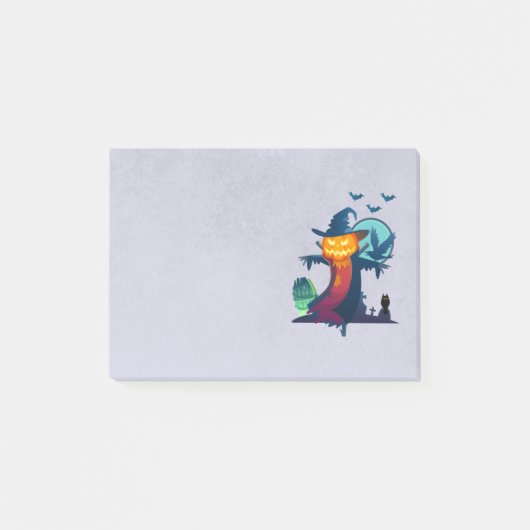 Haunted Halloween Pumpkin Head Scarecrow Spooky Post-it® Notes (Voorkant)
