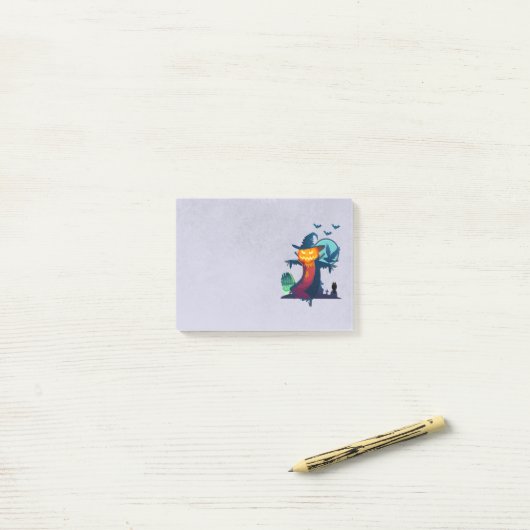 Haunted Halloween Pumpkin Head Scarecrow Spooky Post-it® Notes (Op bureau)