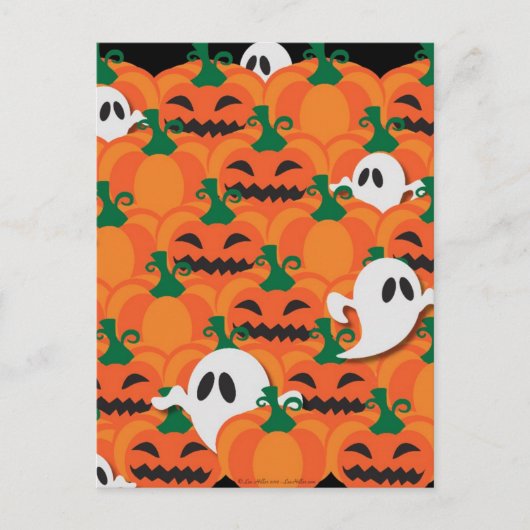 Haunted Halloween Pumpkin Patch Ghosts Briefkaart (Voorkant)