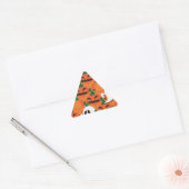 Haunted Halloween Pumpkin Patch Ghosts Driehoek Sticker (Envelop)