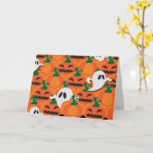 Haunted Halloween Pumpkin Patch Ghosts Kaart (Gele Bloem)