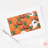 Haunted Halloween Pumpkin Patch Ghosts Rechthoekige Sticker (Envelop)