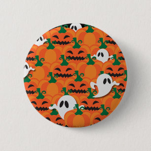 Haunted Halloween Pumpkin Patch Ghosts Ronde Button 5,7 Cm