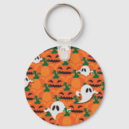 Haunted Halloween Pumpkin Patch Ghosts Sleutelhanger (Voorkant)
