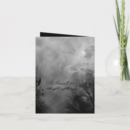 Haunted Halloween Sky Blank Art Kaart (Achterkant)