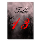 Haunted Halloween Sky Red Mist Custom Table Kaart (Achterkant)