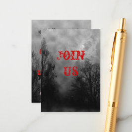 Haunted Halloween Sky Small Invitation Kaart