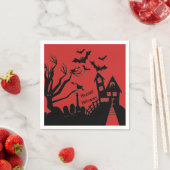 Haunted Halloween Standard Cocktail Paper Napkins Servet (Insitu)
