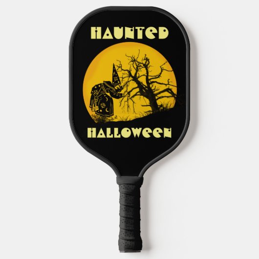 Haunted Halloween Wyed Witch Full Moon Dead Tree Pickleball Paddle (Voorkant)