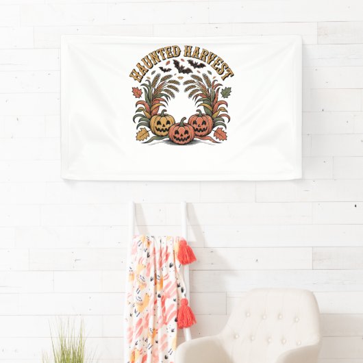 Haunted Harvest Retro Halloween Pumpkin Spandoek (Insitu)