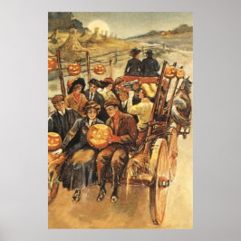 Haunted Hayride Jack O' Lantern Pumpkin Moon Poster