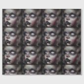 Haunted Hellen Dark Doll Art Wrapping Paper Cadeaupapier (Vlak)