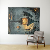 Haunted Hollow – Halloween Night Wandkleed (In Situ (horizontaal))