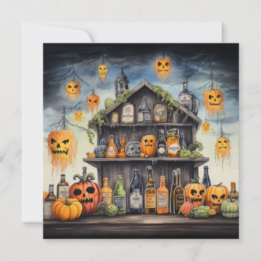 👻🍺 "Haunted Hops & Hors d'oeuvres"🍺 👻 Kaart (Voorkant)