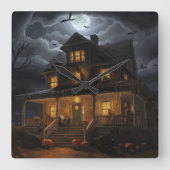 Haunted Horizons Vierkante Klok (Voorkant)