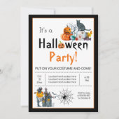 Haunted house and Halloween Elements costuum party Kaart (Voorkant)