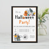 Haunted house and Halloween Elements costuum party Kaart (Staand voorkant)