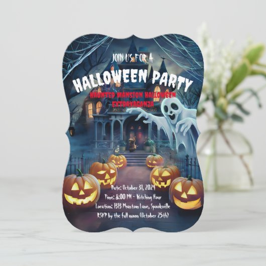 Haunted House beroemd gemaakt door Scary Halloween Kaart (Staand voorkant)