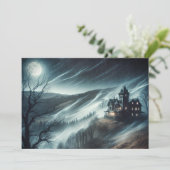 Haunted House Feestdagenkaart (Staand voorkant)